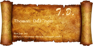 Thomas Dénes névjegykártya
